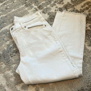 Old navy cream mid rise boyfriend jean